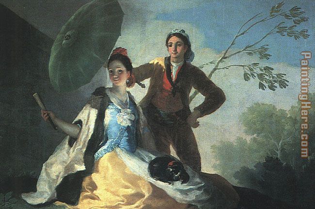The Parasol painting - Francisco de Goya The Parasol art painting